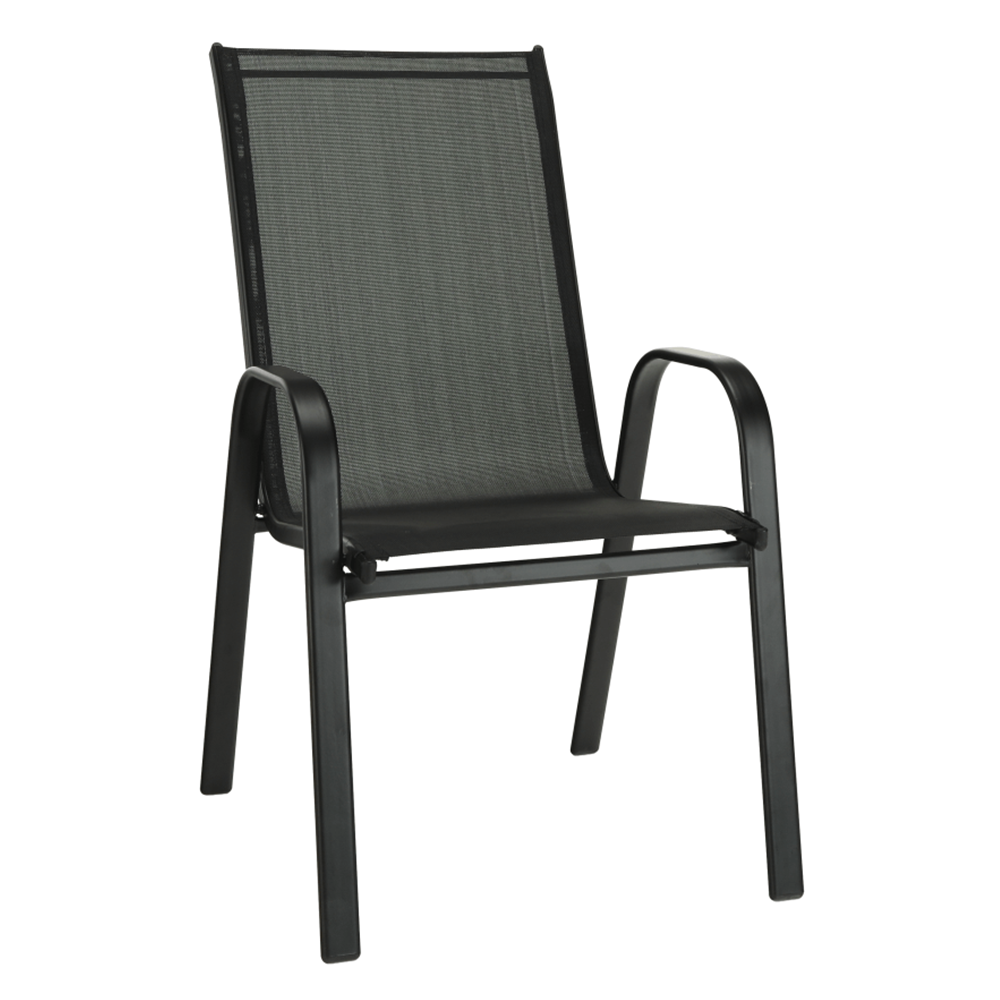 ALDERA rakásolható szék, sötétszürke/fekete