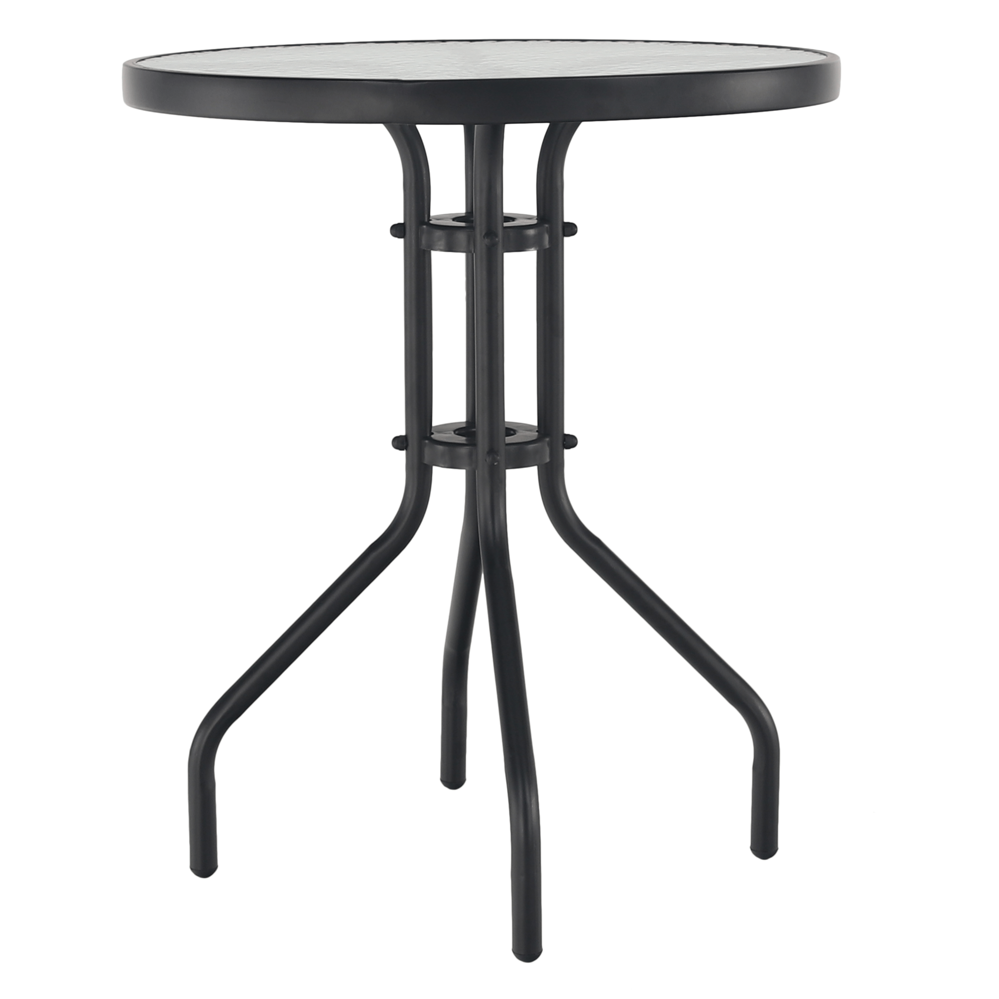 BORGEN TYP 1 kerti asztal, fekete, acél/edzett üveg,